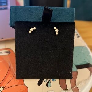 Porter Lyons Open Curve 3 Diamond Flat Back Earrings